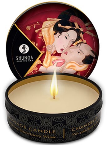 Массажная свеча  MASSAGE CANDLE SPARKLING STRAWBERRY, 30 мл T274608 Shunga