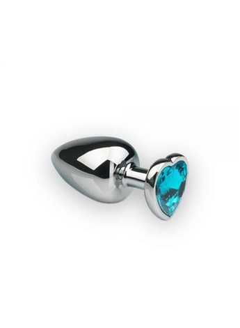 Анальная пробка, Silver Heart Topaz, L 281225 sLash