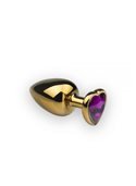 Анальная пробка,Gold Heart Amethyst, L 281189 sLash
