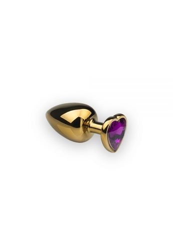 Анальная пробка,Gold Heart Amethyst, M 281190 sLash