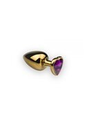 Анальная пробка,Gold Heart Amethyst, M 281190 sLash