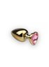 Анальная пробка,Gold Heart Pink Topaz, L 281195 sLash
