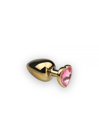 Анальная пробка,Gold Heart Pink Topaz, M 281196 sLash