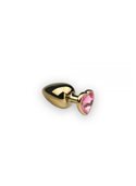 Анальная пробка,Gold Heart Pink Topaz, S 281197 sLash