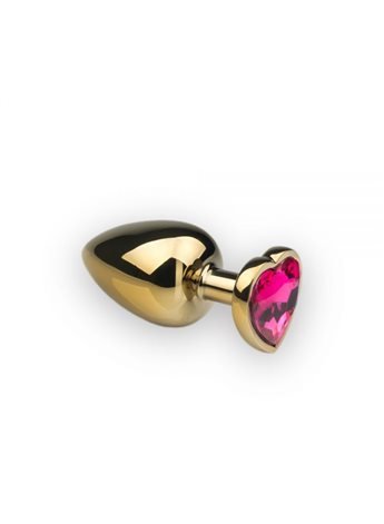 Анальная пробка,Gold Heart Pink-Rhodolite, L 281198 sLash