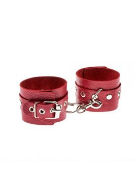 Наручники Leather Restraints Hand Cuffs, RED 280158 sLash