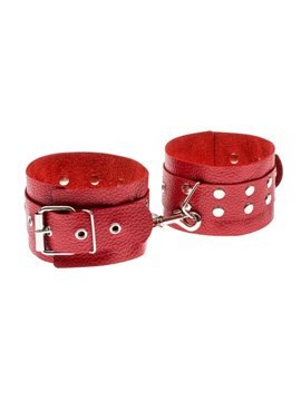 Оковы Leather Restraints Leg Cuffs, RED 280161 sLash