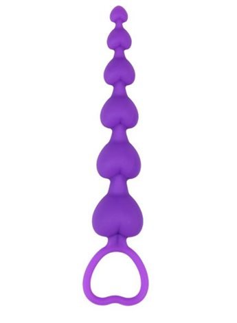 Анальная цепочка Heart Booty Beads-Purple 291353 Chisa