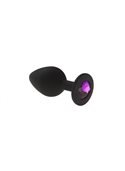 Анальная пробка, Black Silicone Amethyst, M 280236 sLash