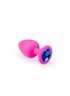 Анальная пробка, Pink Silicone Sapphire, M 280237 sLash