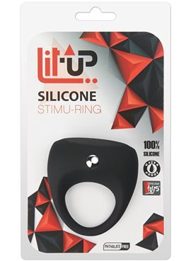 Эрекционное кольцо LIT-UP SILICONE STIMU RING 7 BLACK DT21239 Dream Toys