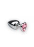 Анальная пробка, Silver Heart Pink Topaz, L 281234 sLash