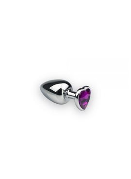 Анальная пробка, Silver Heart Amethyst, S 281230 sLash