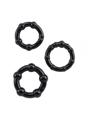 Набор колец Beaded Cock Rings-Black 291005 Chisa