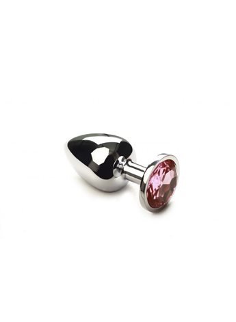 Анальная пробка утяжеленная, Silver Pink Topaz, L 281156 sLash