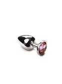 Анальная пробка утяжеленная, Silver Pink Topaz, L 281156 sLash