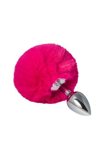 Металлическая анальная пробка с помпоном S, pink 281097 sLash