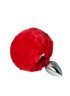 Металлическая анальная пробка с помпоном S, red 281098 sLash