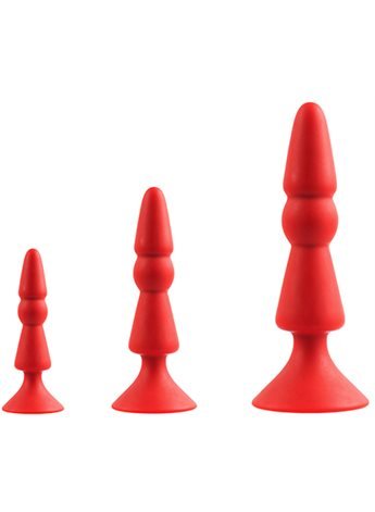 MENZSTUFF 3-PIECE ANAL CONE SET RED DT21284 Dream Toys