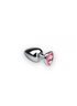 Анальная пробка, Silver Heart Pink Topaz, S 281236 sLash