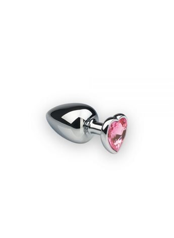 Анальная пробка, Silver Heart Pink Topaz, M 281235 sLash