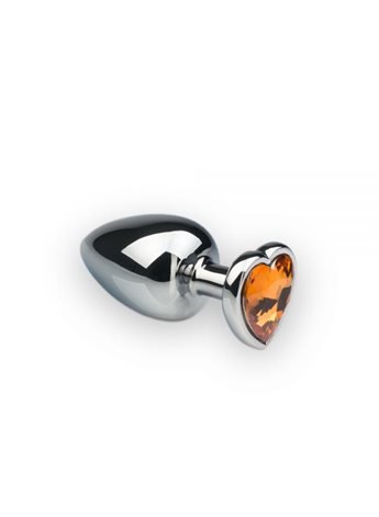 Анальная пробка, Silver Heart Citrine, L 281299 sLash