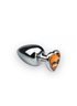 Анальная пробка, Silver Heart Citrine, L 281299 sLash