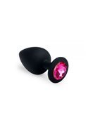 Анальная пробка, Black Silicone Pink-Rhodolite, L 281262 sLash