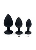 Анальная пробка, Black Silicone Pink-Rhodolite, L 281262 sLash