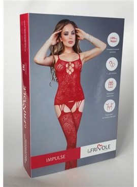 Сетка Bodystocking with crochet pattern red, S-L (40-46) 285034 LeFrivole