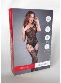 Сетка Bodystocking with many garters and lace optics black, S-L (40-46) 285035 LeFrivole