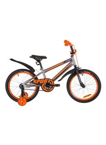 Велосипед детский Formula Kids 18 SPORT  OPS-FRK-18-040 Серо-Черный С Оранжевым 2019
