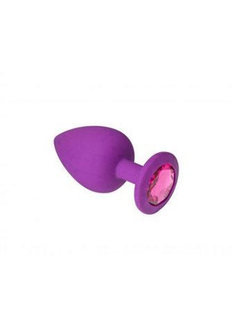 Анальная пробка, Purple Silicone Pink-Rhodolite, M 281352 CRYSTAL
