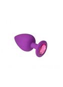 Анальная пробка, Purple Silicone Pink-Rhodolite, M 281352 CRYSTAL