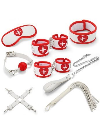 Набор для БДСМ игр BDSM-NEW PVC Nurse Bondage Set, white 281327 sLash