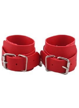 Наручники BDSM-NEW PVC Handcuffs With Chain, red 281333 sLash