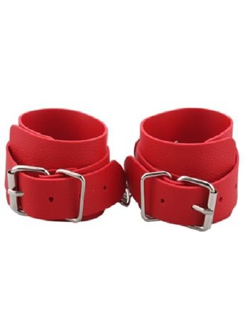 Наручники BDSM-NEW PVC Handcuffs With Chain, red 281333 sLash