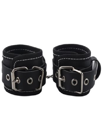 Наручники BDSM-NEW PVC Handcuffs Woven Belt Edge Sealing With Chain, black 281334 sLash