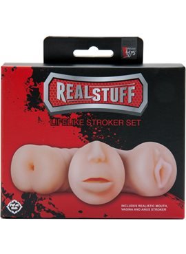 REALSTUFF 3 IN 1 MASTURBATORS FLESH DT21307 Dream Toys