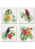 Набор для росписи по номерам. Полиптих "Тропическое разнообразие" KNP007 4шт 18*18