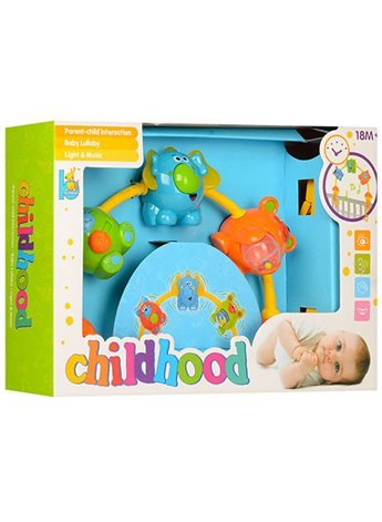 Подвеска на коляску JLD333-24A дуга на коляску,погремушки,муз,свет,бат(таб),кор,37-25-7см