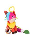 Подвеска на коляску 82803F (Лис) животное21см, погремушка,прорезыв,3вида,на листе, 25,5-19-9см