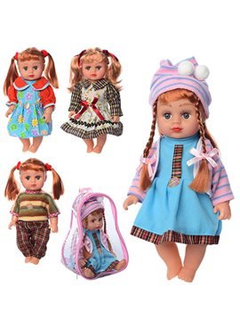 Кукла AV5108-018-AV501-27, 27см,муз(рус),4вида,на бат(таб),в рюкзаке,17-22-11см