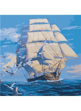 Морской пейзаж"На всех парусах" 40*40 KHO2708