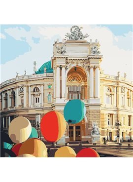 Картина по номерам. Городской пейзаж. "Жемчужина у моря" 40*40см * KHO3501