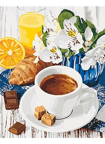 Картина по номерам. Натюрморт "Утренние лакомства" 40*50см KHO5539