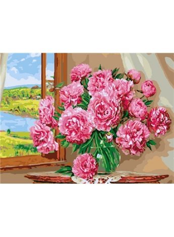Картина по номерам. Brushme "Яркие пионы" GX9904