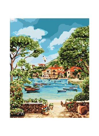 Картина по номерам. "Отдых в бухте" 40*50см KHO2738