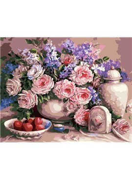 Картина по номерам "Чайные розы и сливы" 40*50 см AS0006 ArtStory