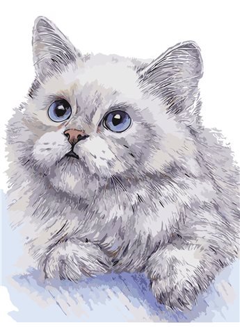 Картина по номерам "Белый кот" 30*40 см AS0311 ArtStory